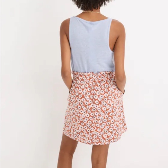 MADEWELL Paperbag Button-Front Mini Skirt in Falling Daisies, XL - Picture 2 of 9